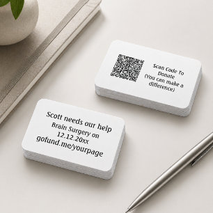 Fundraising Event for Friend QR code go fund me Business Card