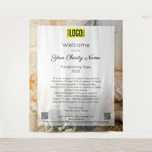 Fundraising Event Gala Welcome Sign  Tapestry (Front)