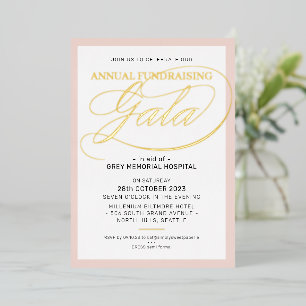 FUNDRAISING GALA elegant event script blush pink Foil Invitation