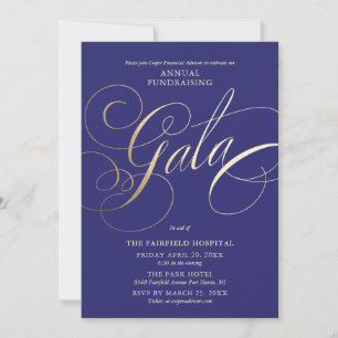 Fundraising Gala Invitation Navy Blue