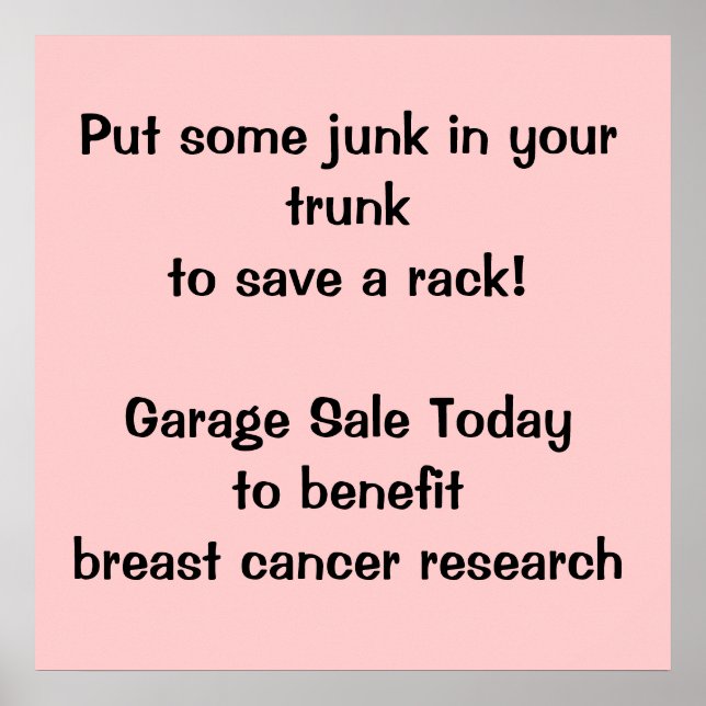 Fundraising Garage Sale Poster (Front)
