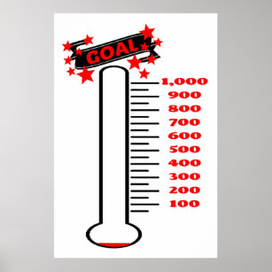 fundraising thermometer posters photo prints zazzle fundraising thermometer poster