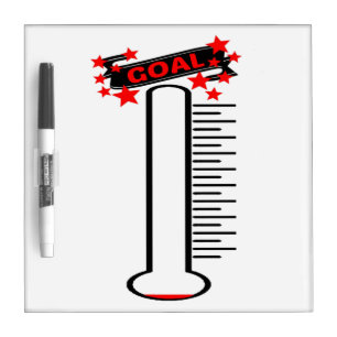 Fundraising Goal Thermometer BLANK Goal Dry-Erase Board