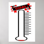 Fundraising Goal Thermometer Blank Goal Poster at Zazzle