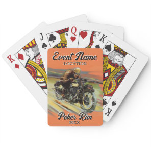 Fundraising Motorcycle Poker Run Vintage Customize Cards