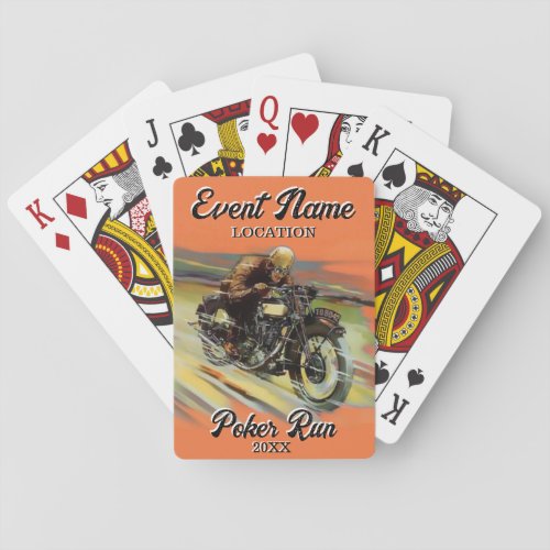 Fundraising Motorcycle Poker Run Vintage Customize Poker Cards