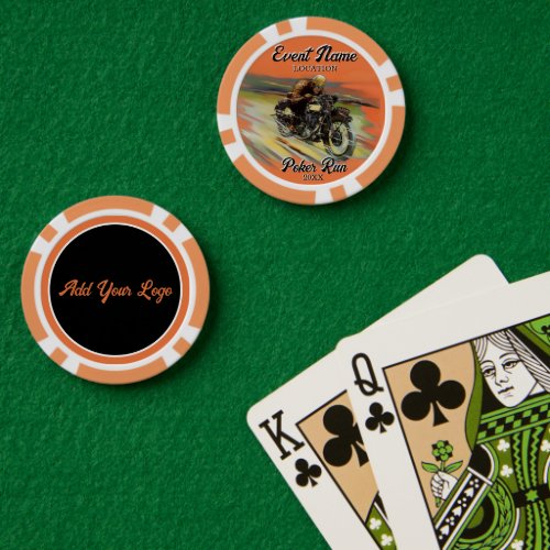 Fundraising Motorcycle Poker Run Vintage Customize Poker Chips