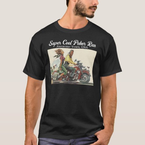 Fundraising Motorcycle Poker Run Vintage Customize T_Shirt