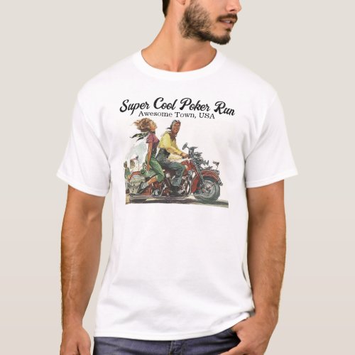 Fundraising Motorcycle Poker Run Vintage Customize T_Shirt