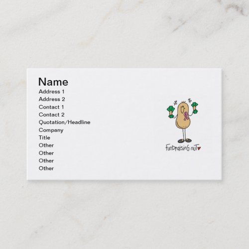 Fundraising Nut T-shirts and Gifts Business Cards