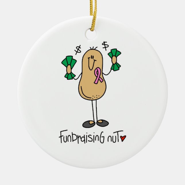 Fundraising Nut T-shirts and Gifts Ceramic Ornament (Front)