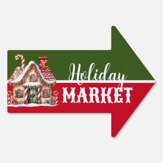 Fundraising Promotional Holiday Market Directional Sign (Back)