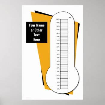 Fundraising Thermometer By Percentage Poster by lovescolor at Zazzle