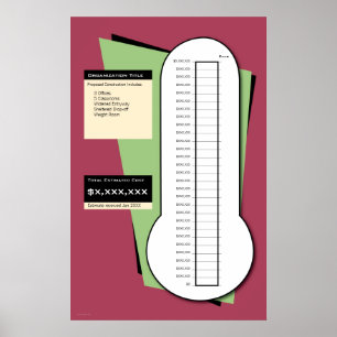 Fundraising Thermometer Including Date Column Poster