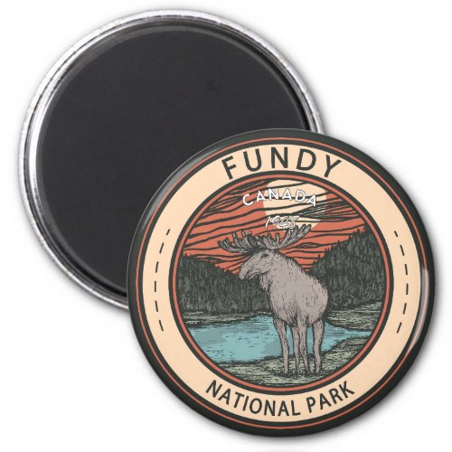 Fundy National Park Canada Moose Badge Magnet
