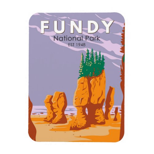 Fundy National Park Canada Travel Art Vintage Magnet