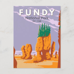 Fundy National Park Canada Travel Art Vintage Postcard