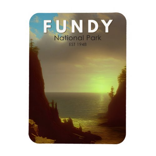 Fundy National Park Canada Vintage Art Magnet