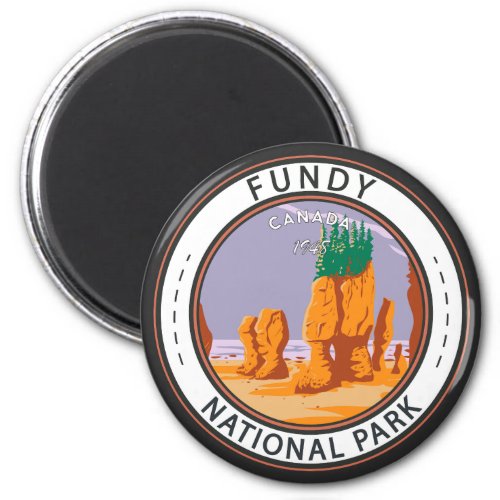 Fundy National Park Canada Vintage Badge Magnet