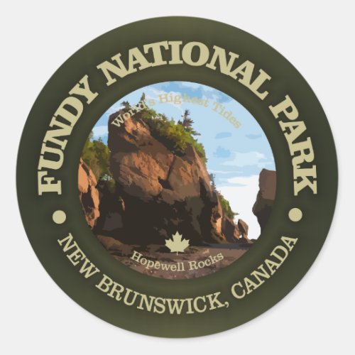 Fundy National Park Classic Round Sticker