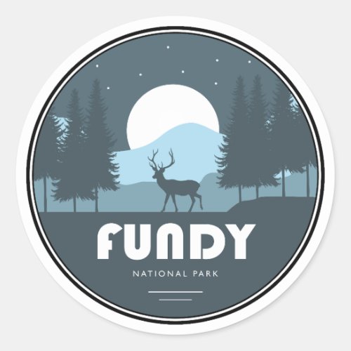 Fundy National Park Deer Classic Round Sticker
