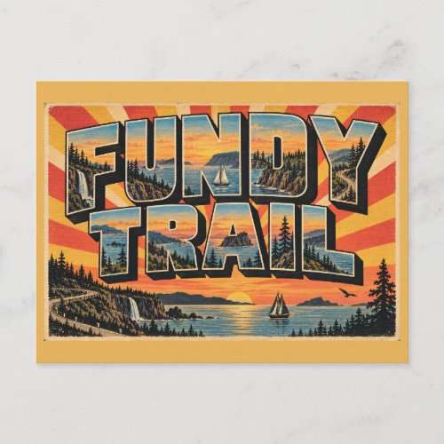 Fundy Trail NB Coastal Drive Forest Bay Art Postcard