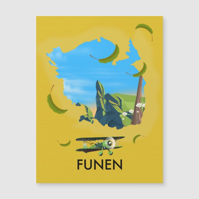 Funen , Denmark map travel poster (Front)