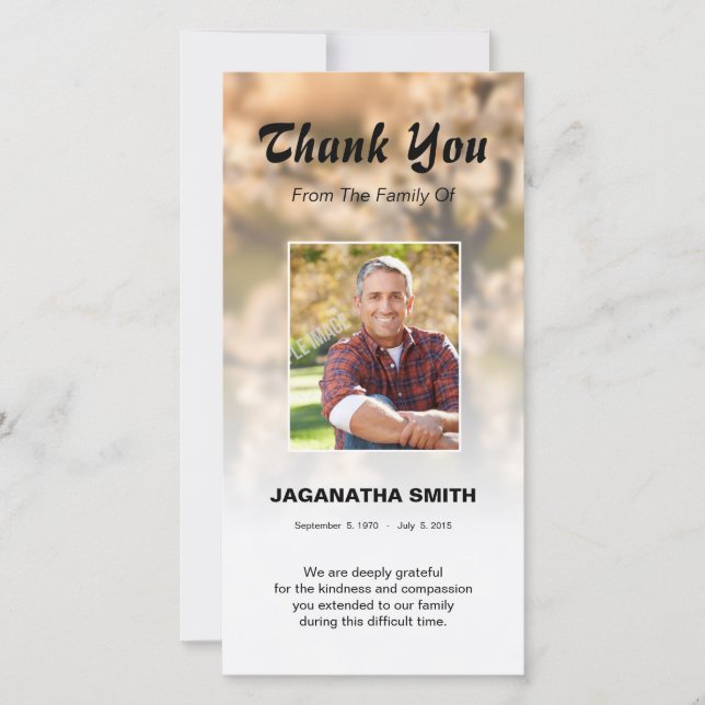 Funera Thank You  Card (Front)