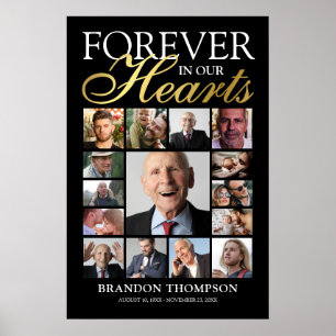 Funeral 15 Photo Memorial Poster