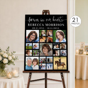 Funeral 21 Photo Collage Forever in our Hearts Foam Board