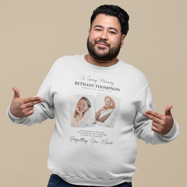 Funeral 2 Photo Memorial Tribute Sweatshirt (Creator Uploaded)