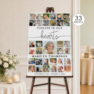 Funeral 33 Photo Collage Script Hearts Foam Board