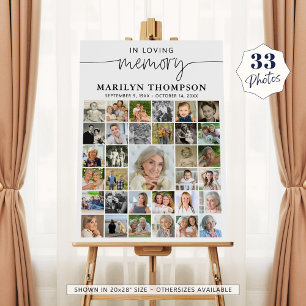 Funeral 33 Photo Collage Script In Loving Memory Foam Board