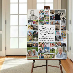 Funeral 42 Photo Collage FOREVER IN OUR HEARTS Foam Board