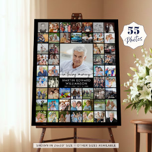 Funeral 52 Photo Collage In Loving Memory Welcome Foam Board