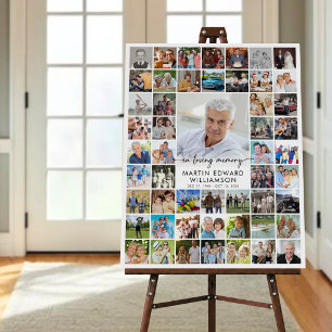 Funeral 52 Photo Collage In Loving Memory Welcome Foam Board