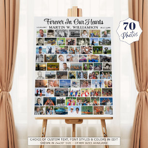 Funeral 70 Photo Collage Forever In Our Hearts Foam Board