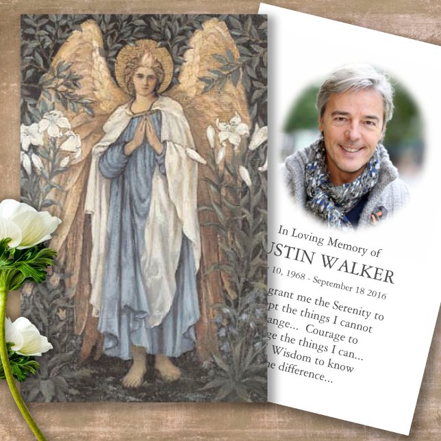 Funeral Angel Annunciation Prayer Sympathy Cards (catholic, religious, celebration of life, in loving memory of, prayer cards for bereavement)