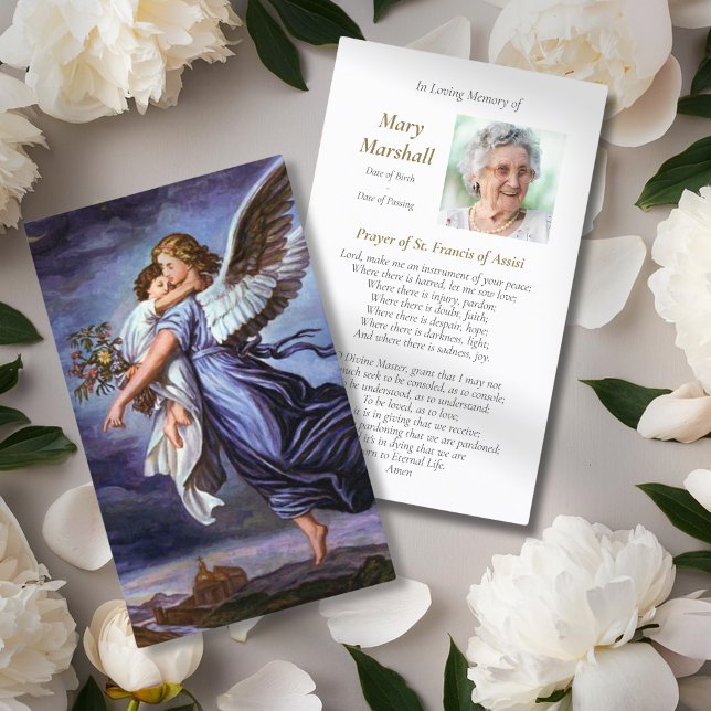 Funeral Angel Of The Lord Prayer Sympathy Cards 1 (Angel of the Lord prayer cards for a funeral, sympathy prayer cards, funeral prayer cards)