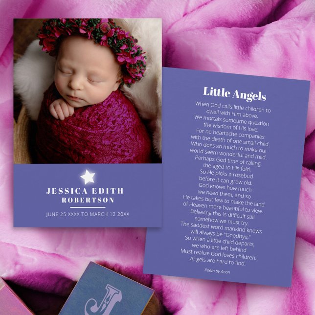 Funeral angel white star poem photo bookmark (Creator Uploaded)