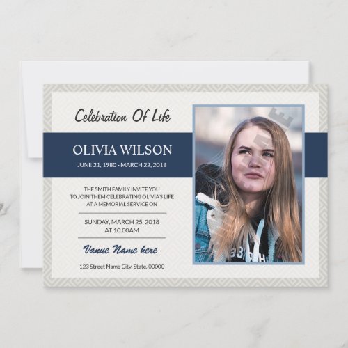 Funeral Announcement Card