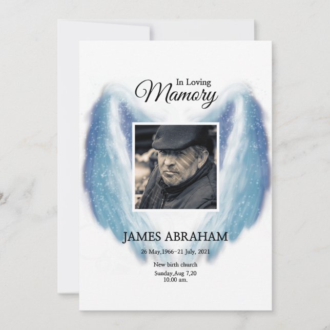 Funeral Announcement Card (Front)