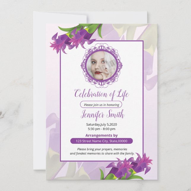 Funeral Announcement Card (Front)