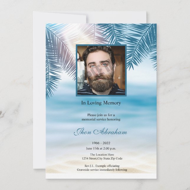 Funeral Announcement Card Template (Front)