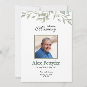 Funeral Announcement & Invitation Card