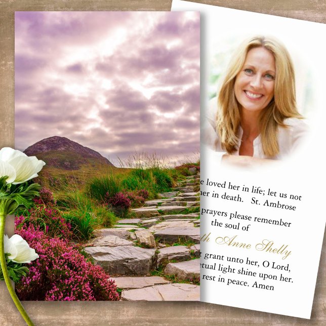 Funeral Beautiful Ireland Prayer Sympathy Cards (Forever in our hearts, celebration of life, in loving memory of, prayer cards for bereavement)