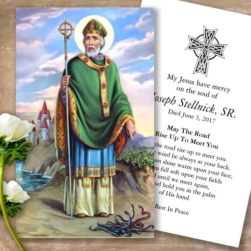 Funeral Beloved St Patrick Prayer Sympathy Cards