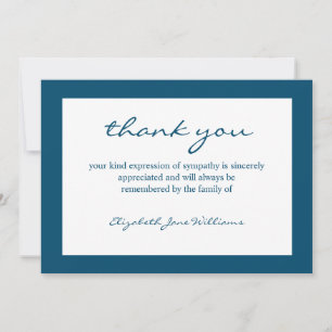 Funeral Bereavement Blue Boarder Thank You Card