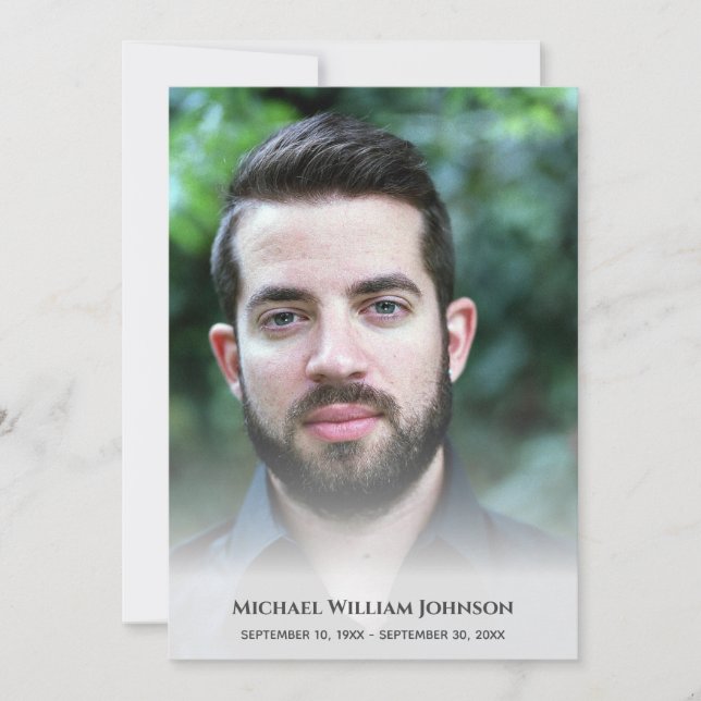 Funeral Bereavement Custom Photo Sympathy Memorial Thank You Card (Front)