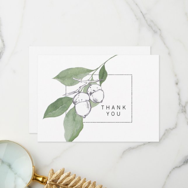 Funeral Bereavement Fall AcornsThank You Thank You Card (Front/Back In Situ)